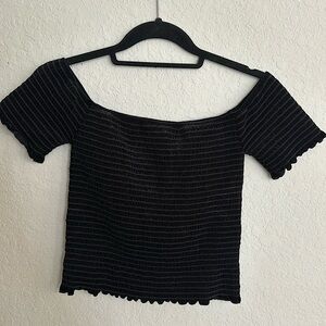 Black velvet crop top